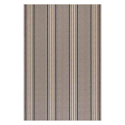 Clemira Coastal Striped Machine Washable Rug | Navy