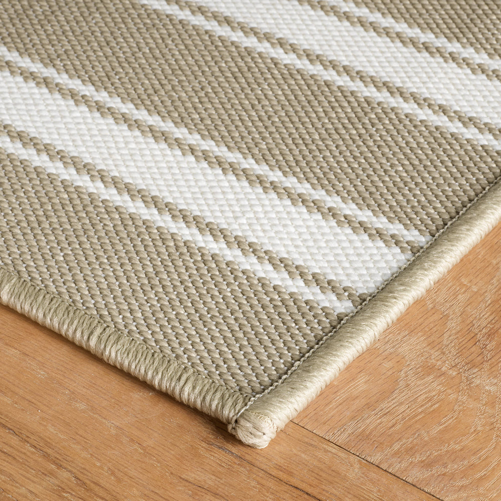 Maysville Stripe Woven Indoor/Outdoor Custom Rug | Khaki