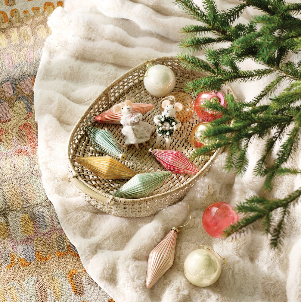 Ribbed Rhombus Ornaments/Set of 6 | Mineral