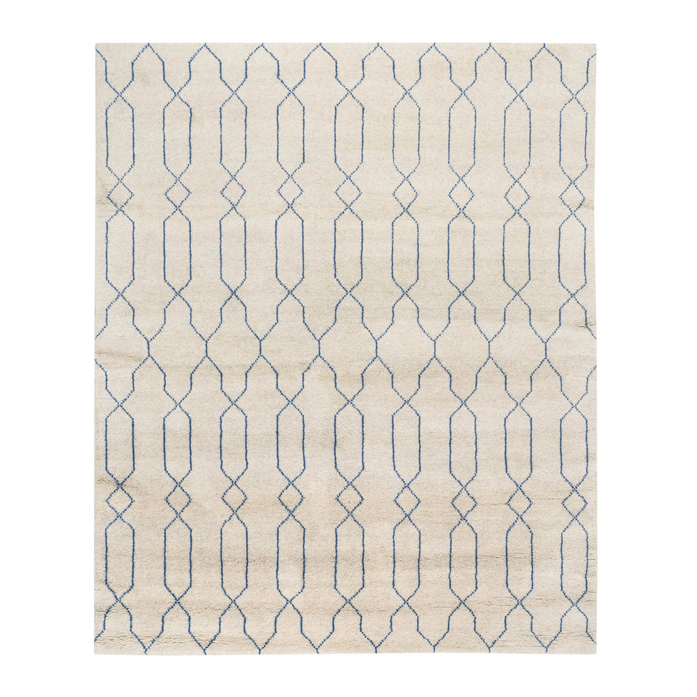 Massena Hand Knotted Wool Rug | Blue