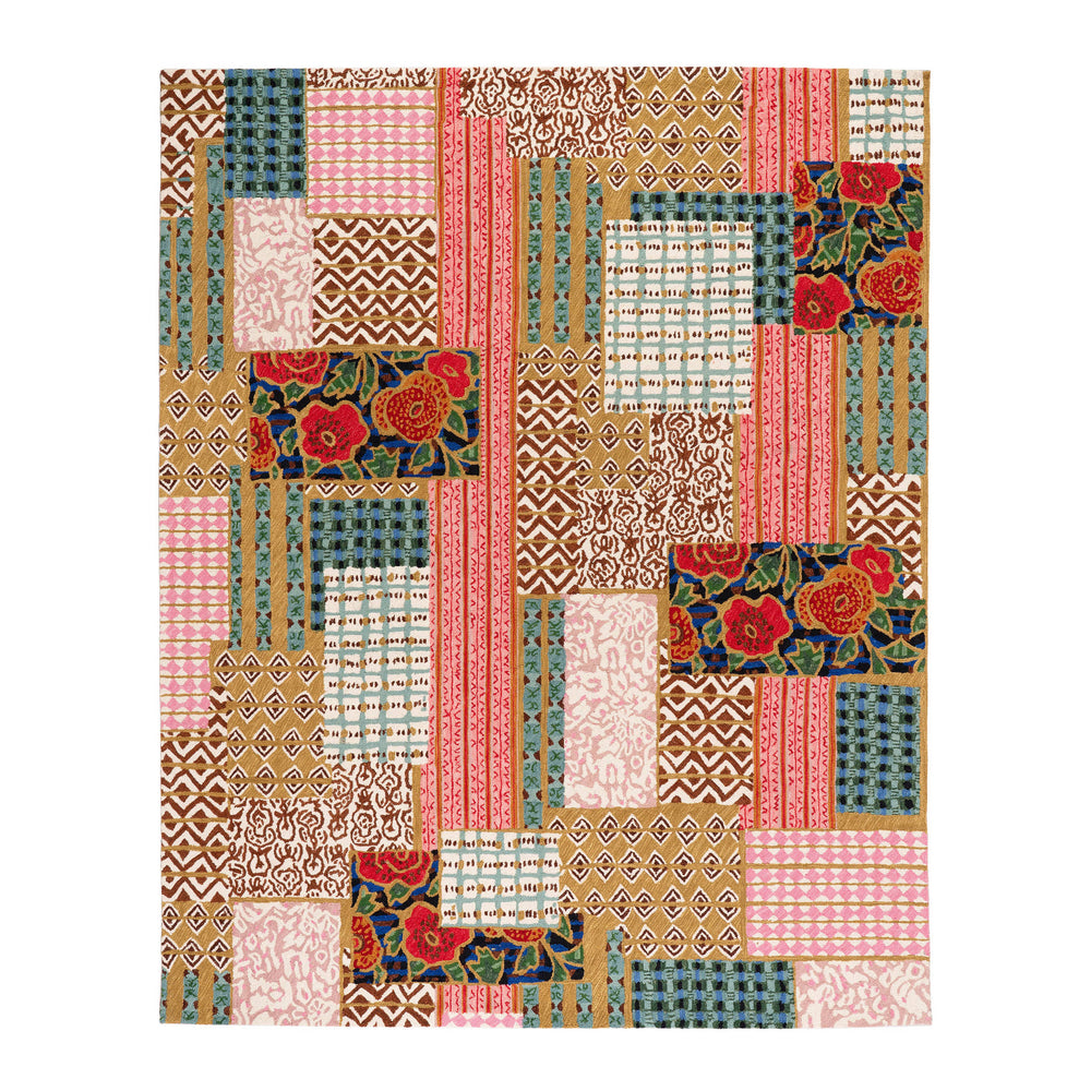Elm Patchwork Hand Micro Hooked Wool Rug | Multi