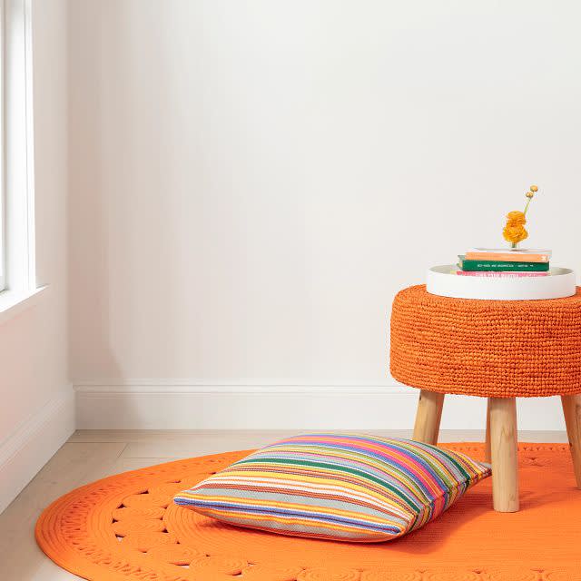 Reef Handwoven Indoor/Outdoor Oval Rug | Tangerine