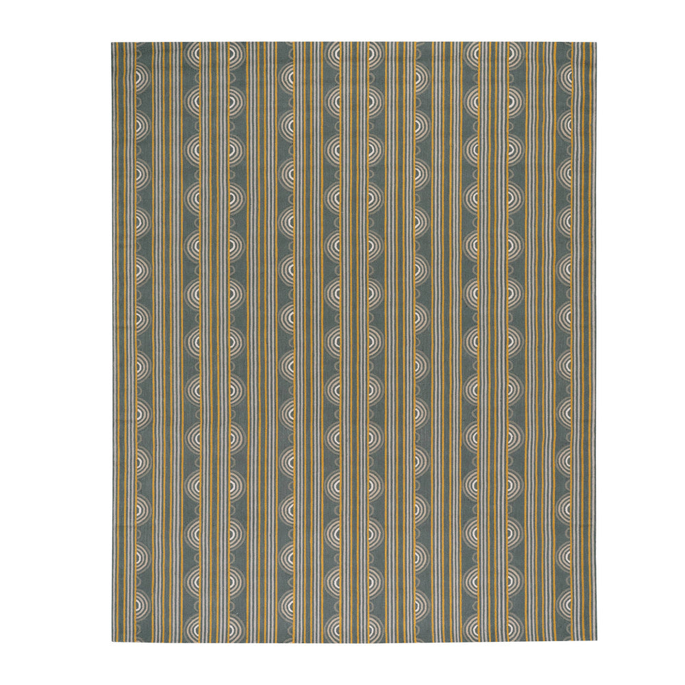 Button Hand Micro Hooked Wool Rug | Grey