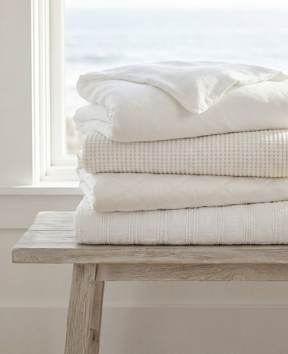 Bubble Matelasse Coverlet | White