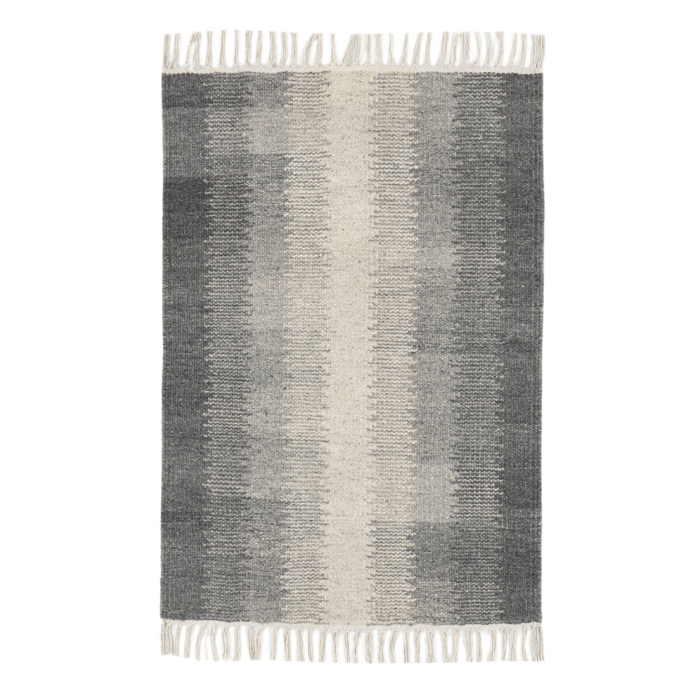 Ronan Ikat Handwoven Wool Rug | Grey