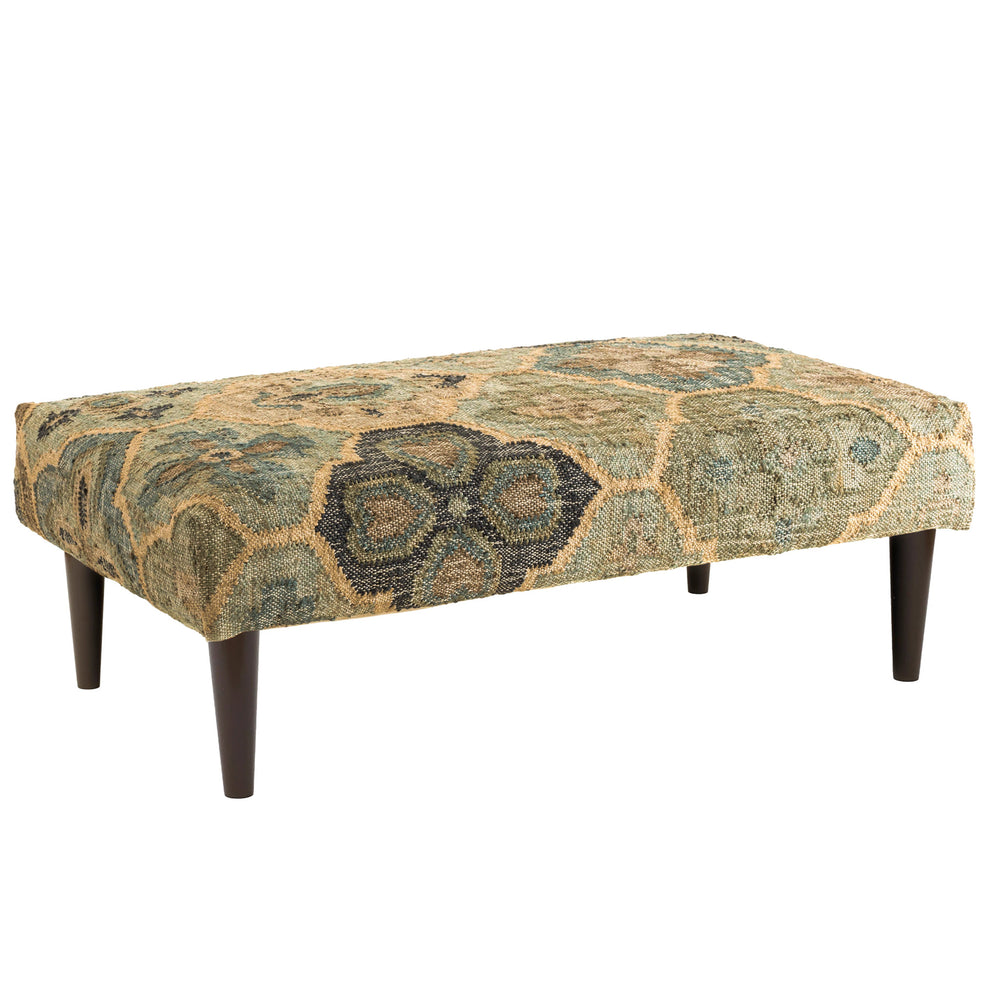 Pali Custom Rug Ottoman | Blue