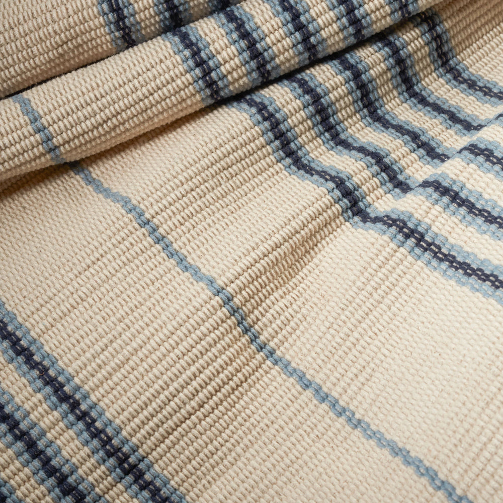 Conway Handwoven Cotton Rug | Blue
