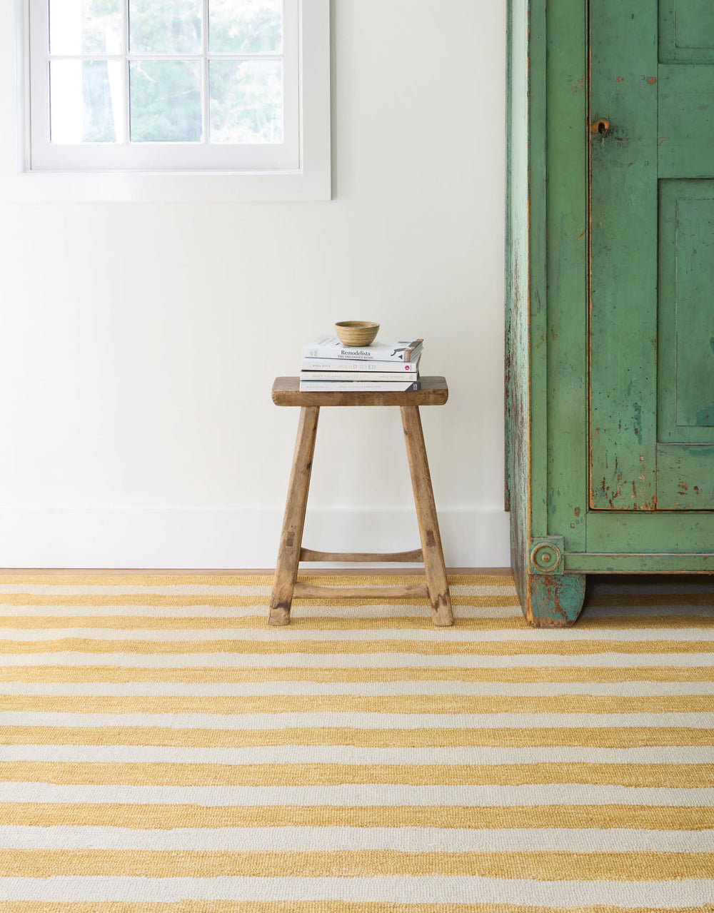 Silas Stripe Hand Micro Hooked Wool Rug | Gold