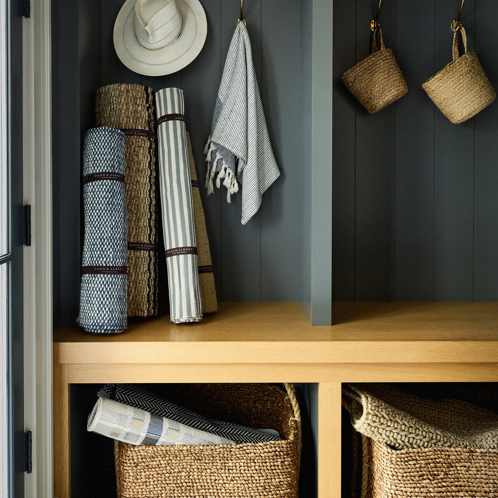 Two-Tone Rope Handwoven Indoor/Outdoor Rug | Navy/Ivory