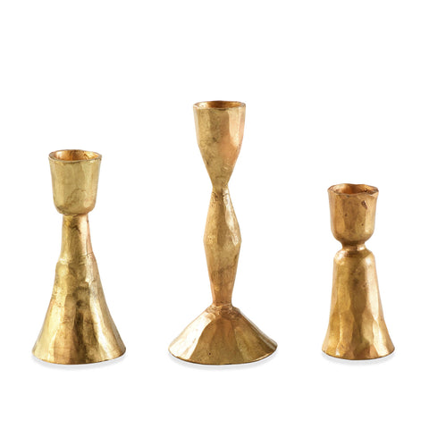 Hand Forged Candle Holders/Set of 3 | Gold