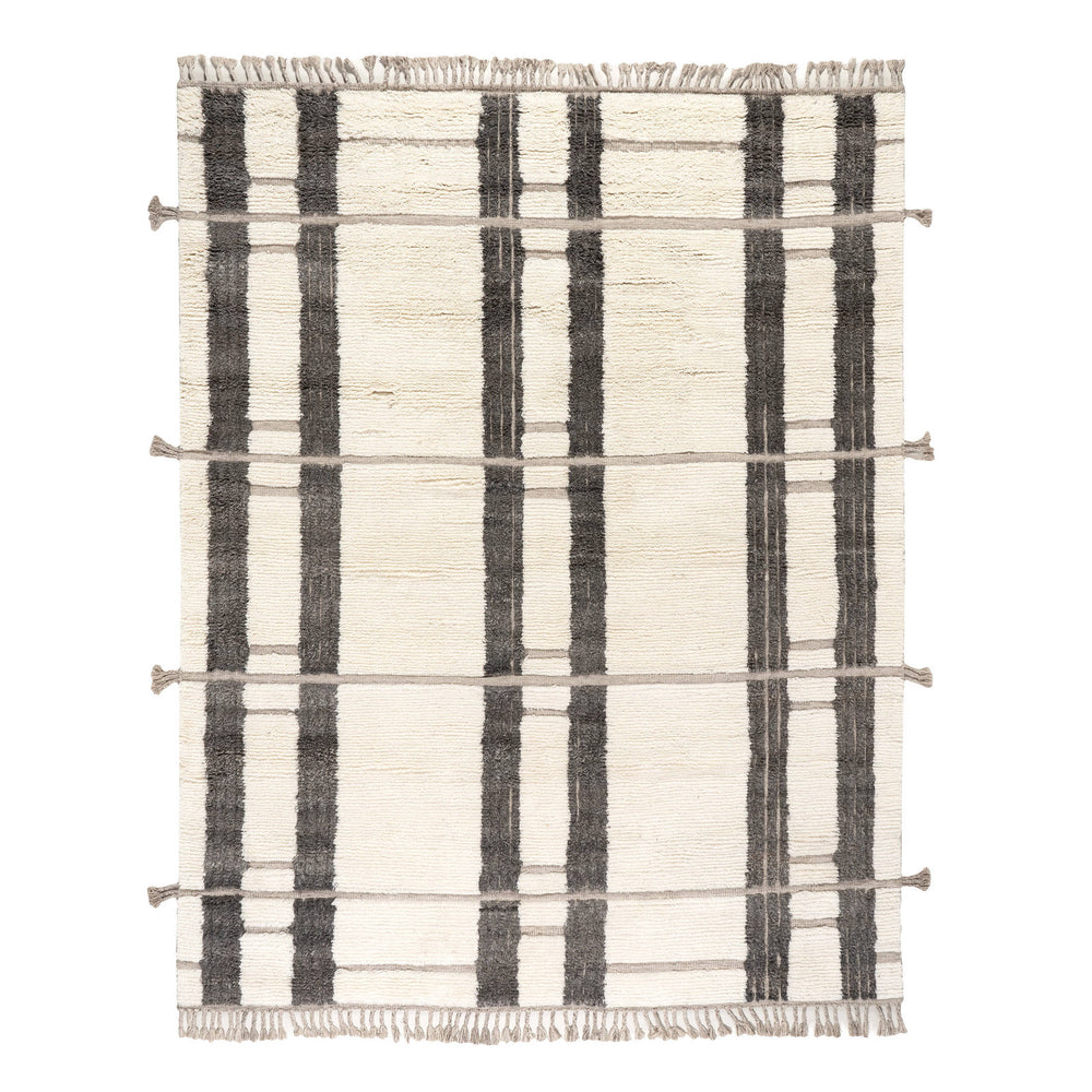 Everett Hand Knotted Wool Rug | Ivory/Grey