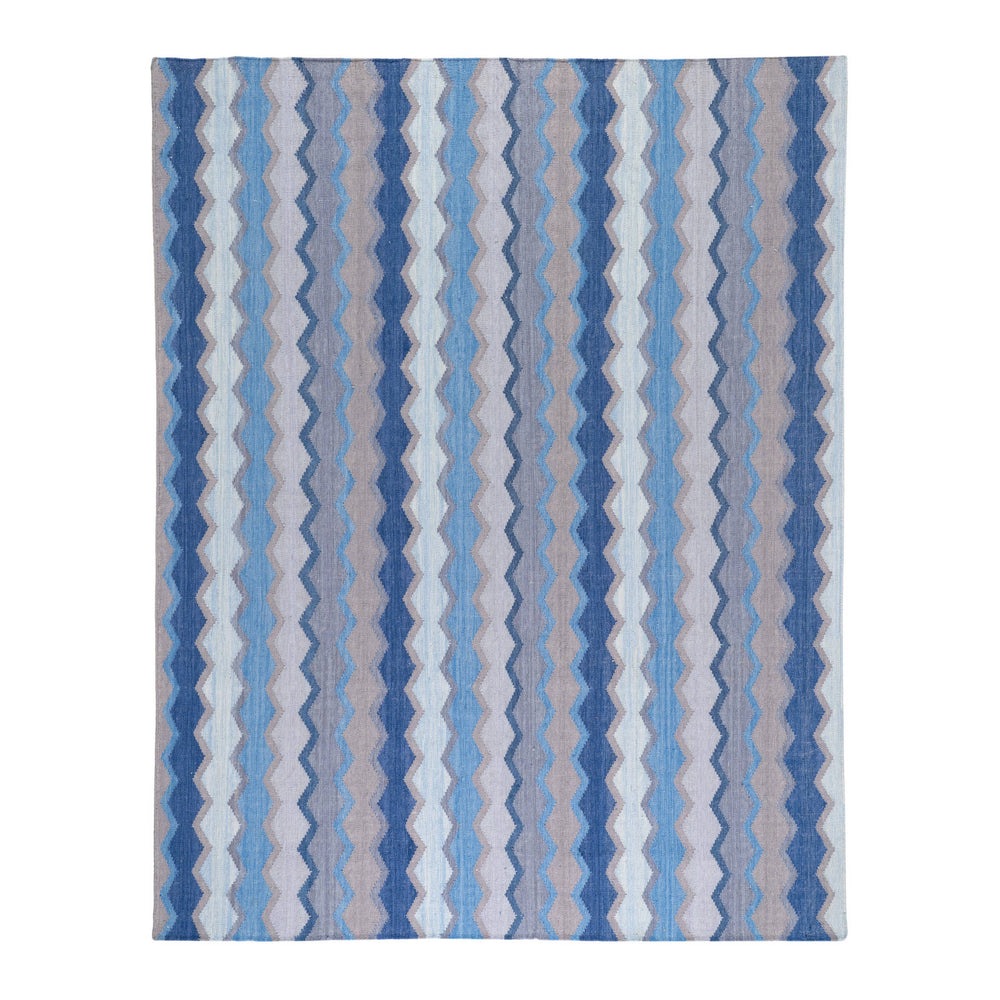 Safety Net Handwoven Wool Rug | Blue