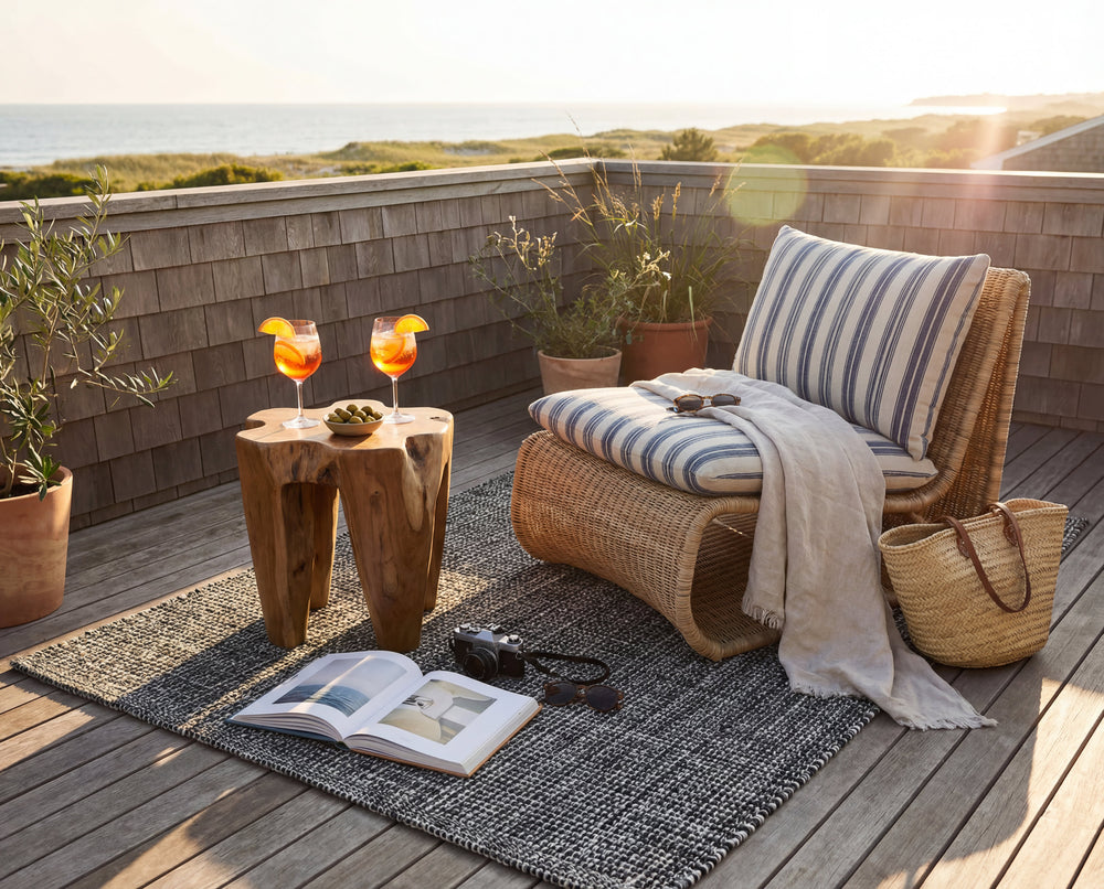 Fusion Handwoven Indoor/Outdoor Rug | Black