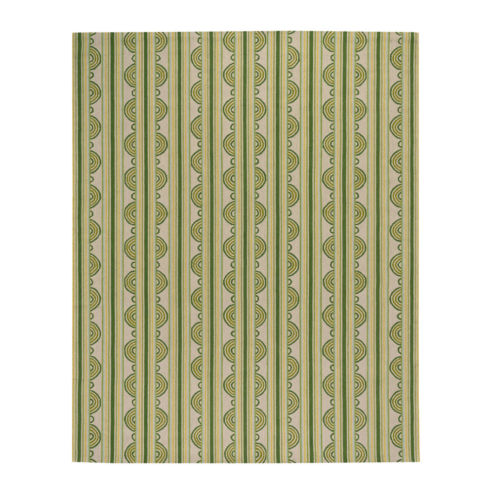 Button Hand Micro Hooked Wool Rug | Olive