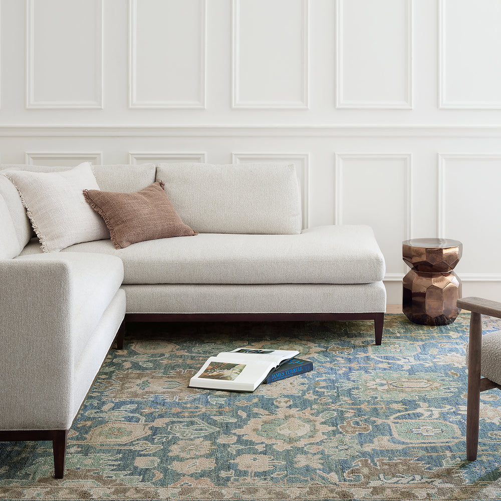 Camille Hand Knotted Wool Rug | Navy