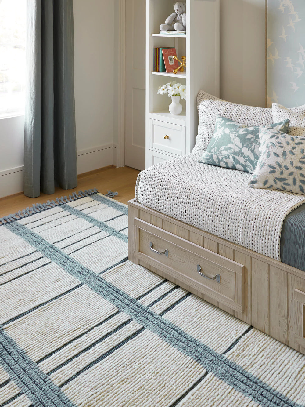 Tory Hand Knotted Wool Rug | Pewter Blue