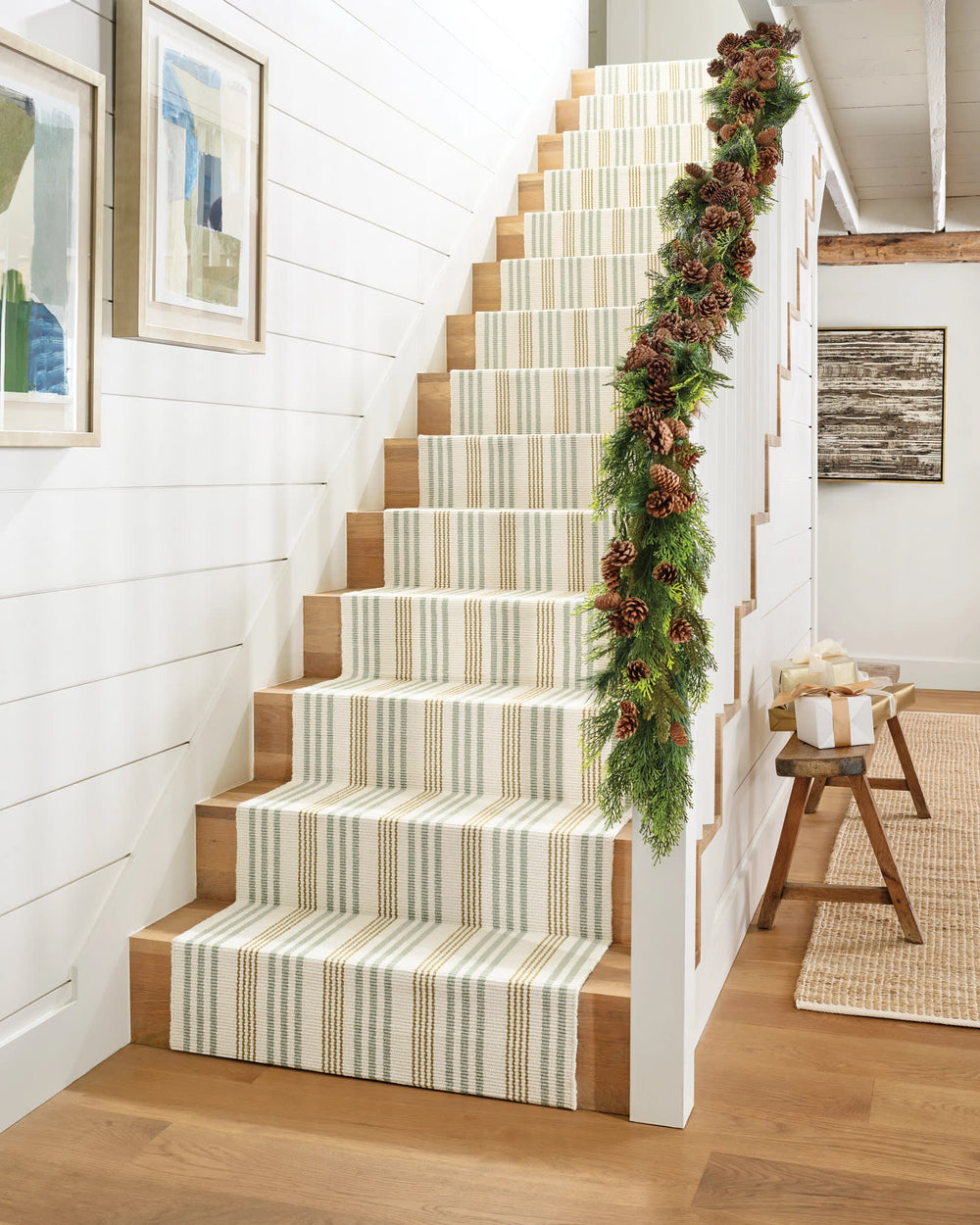 Olive Branch Handwoven Cotton Rug | Neutral