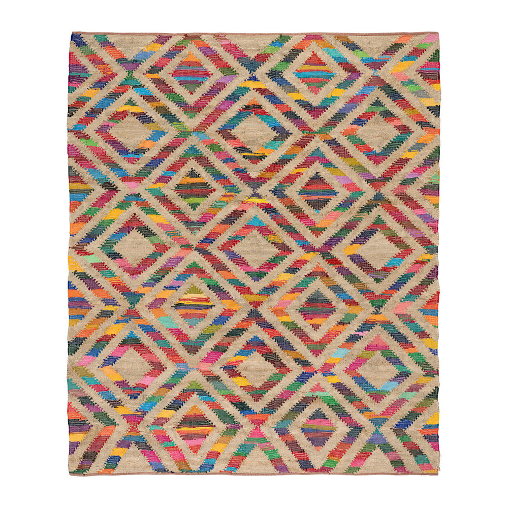 Tetra Chindi Handwoven Jute Rug | Multi