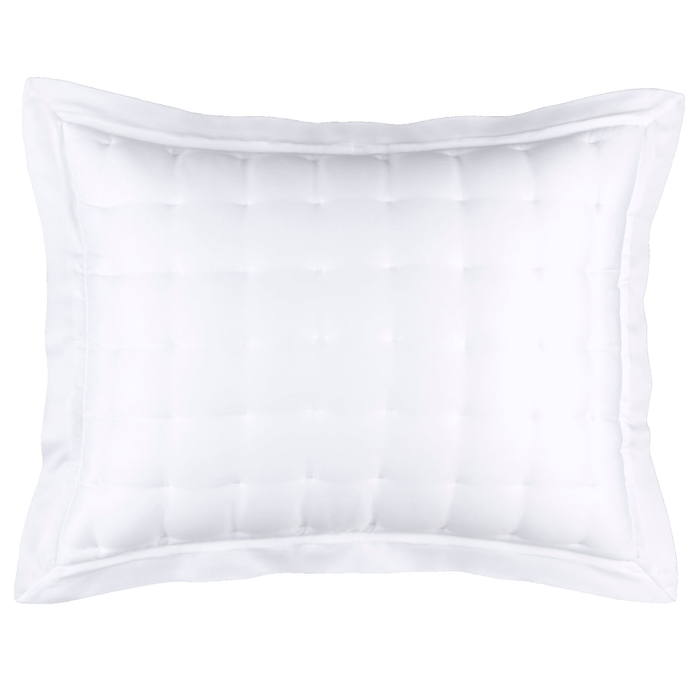 Silken Solid Puff Sham | White