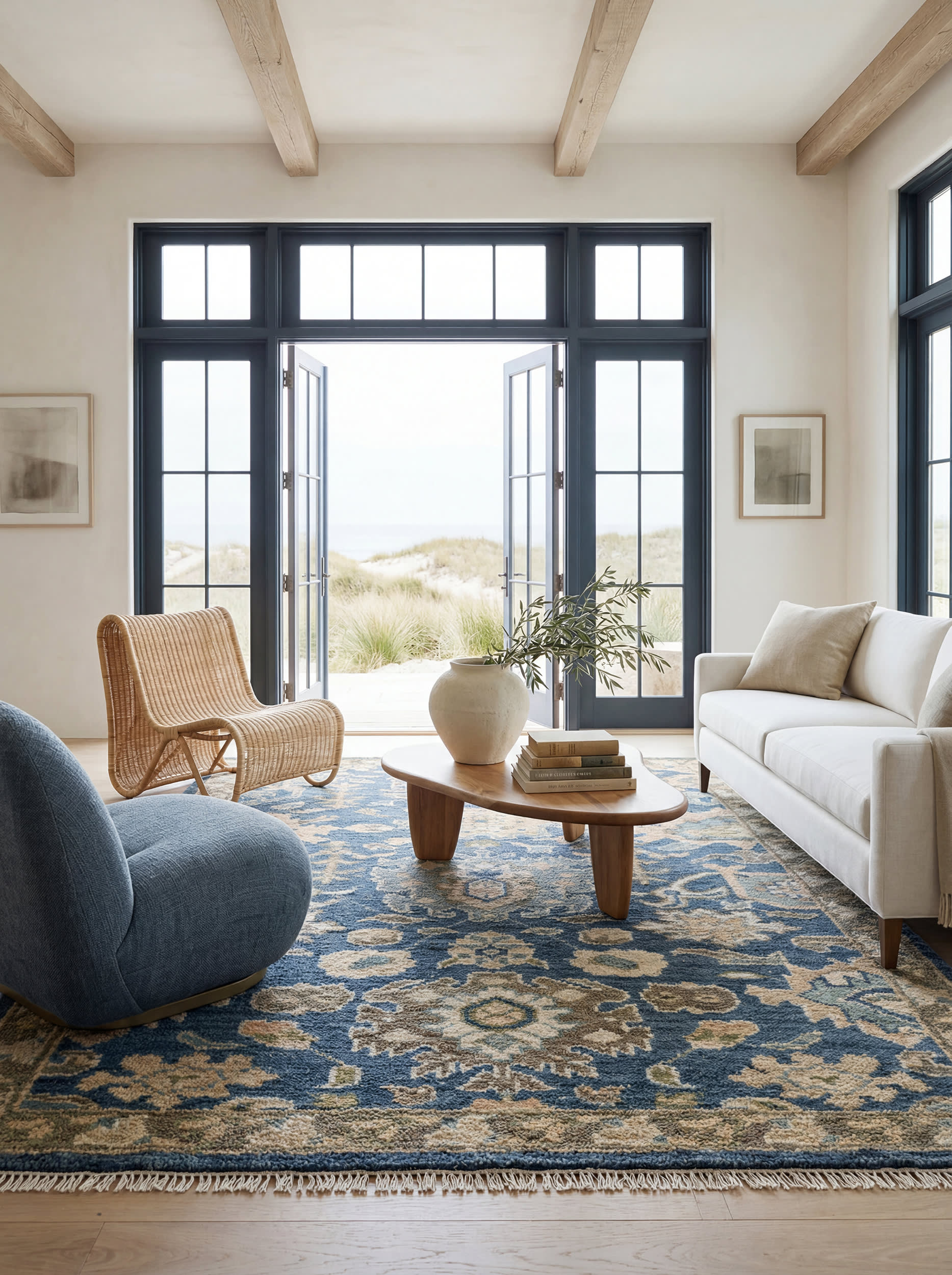 Camille Hand Knotted Wool Rug | Navy – Annie Selke