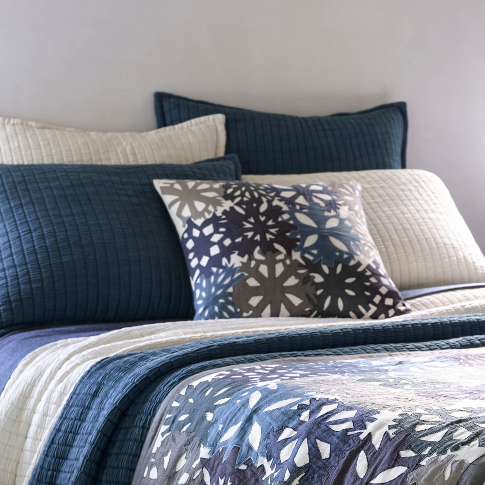 Mineral Applique Decorative Pillow Cover | Blue