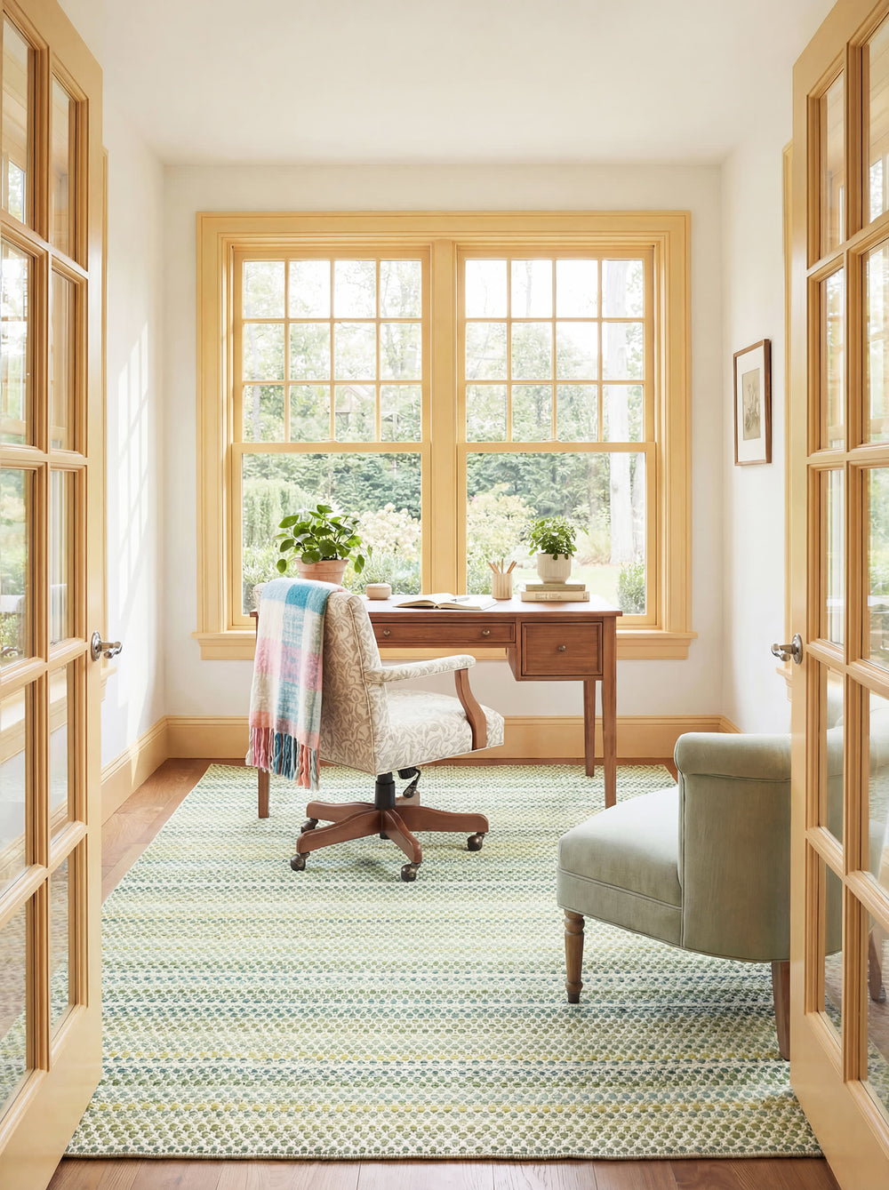 Poppy Handwoven Wool Rug | Moss