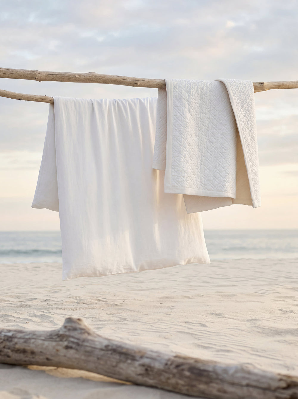 Washed Linen Quilt | White