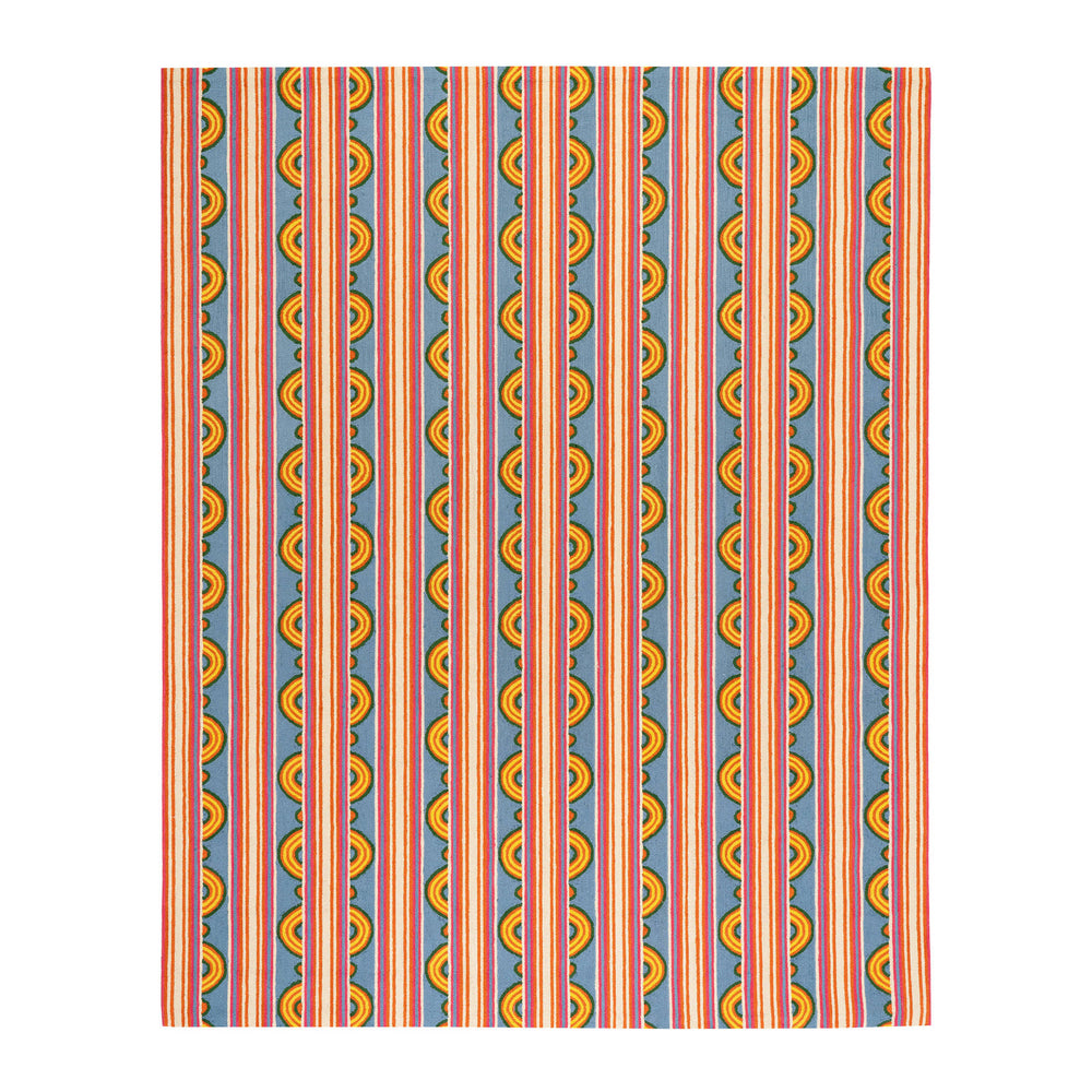 Button Hand Micro Hooked Wool Rug | Multi