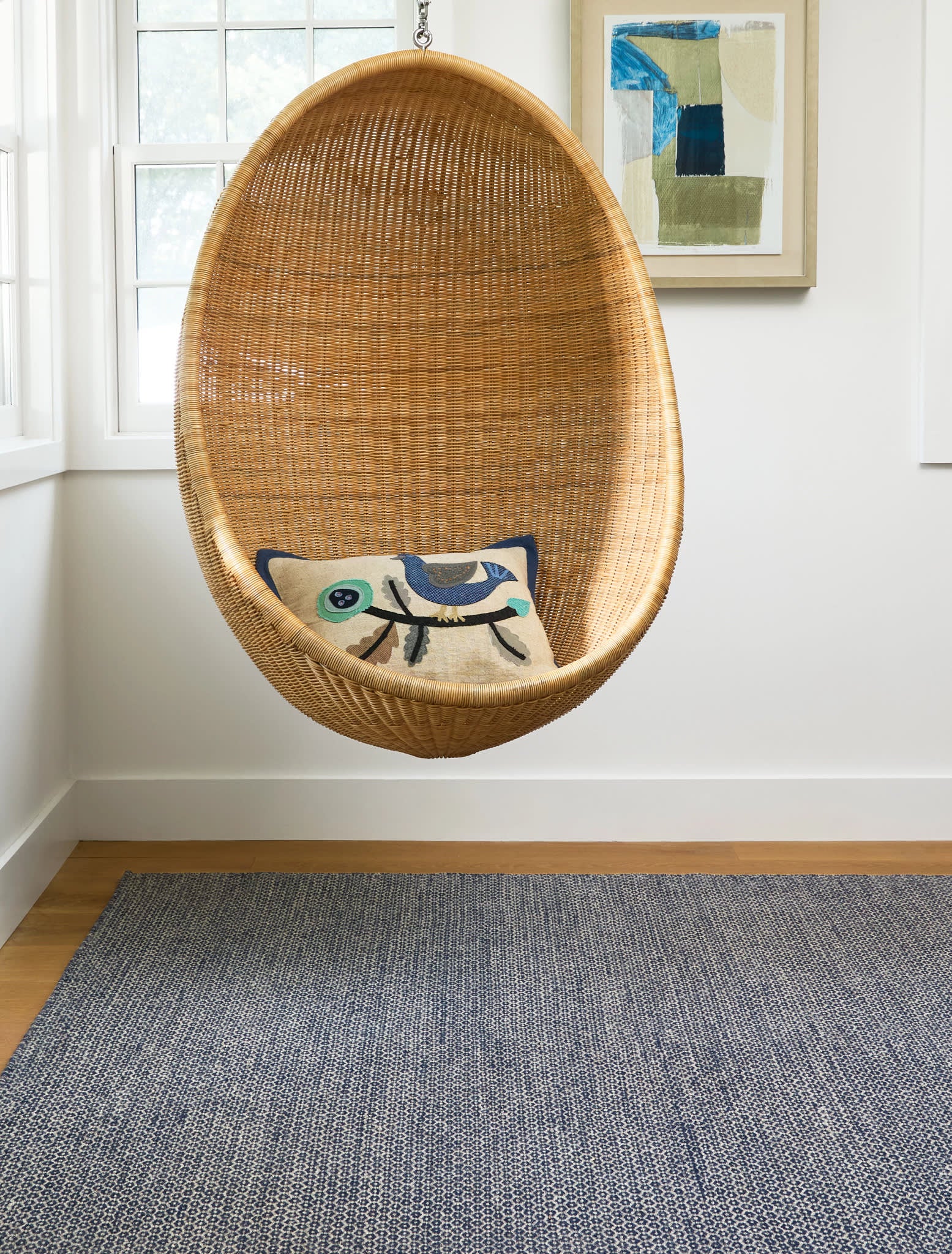 Honeycomb Handwoven Wool Rug | Indigo/Grey – Annie Selke