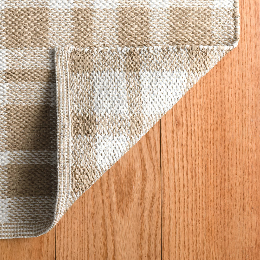 Tattersall Handwoven Indoor/Outdoor Rug | Khaki