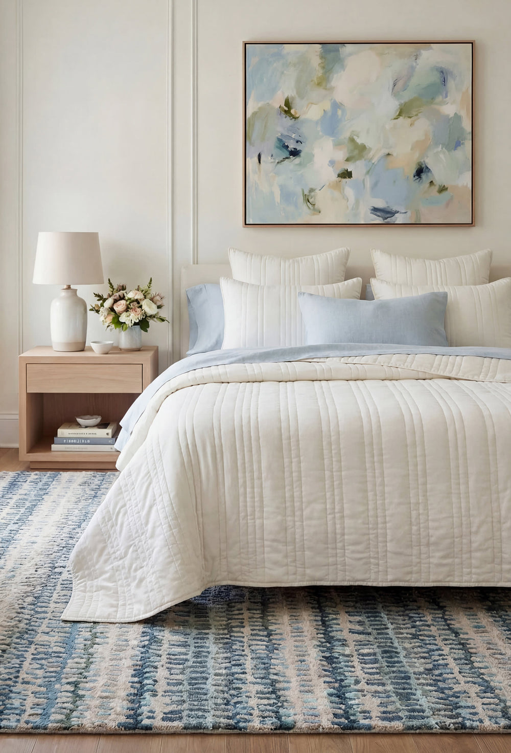 Blissful Bamboo Quilt | Pearl/Silver