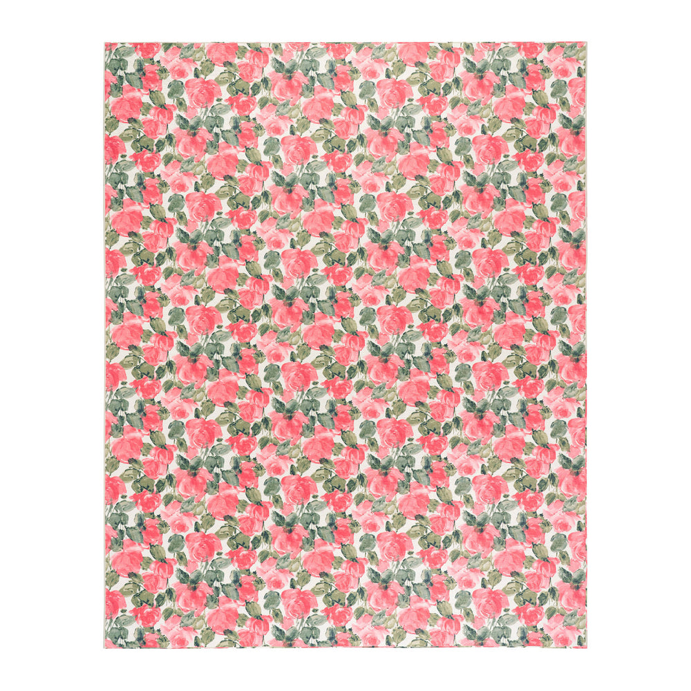 Pretty Peonies Machine Washable Rug | Multi